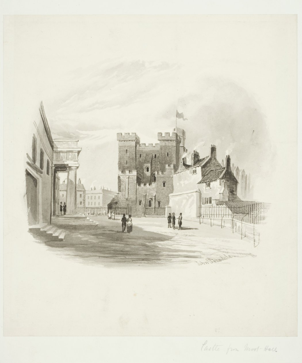 Hrad z County Court, Newcastle upon Tyne (akvarel na papíře (nalepený na papíře)) od John Teasdale