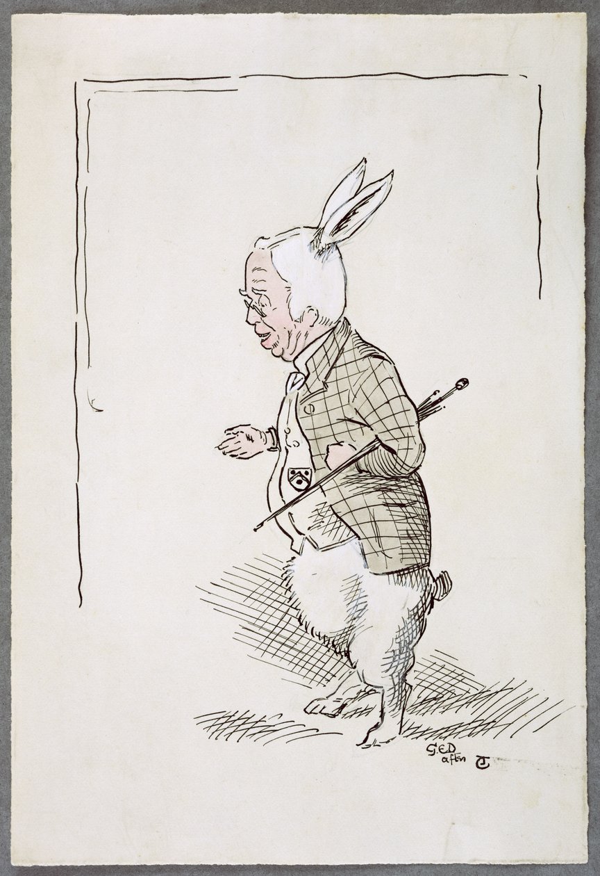 William Archibald Spooner (1844-1930) jako bílý králík (pero a inkoust a wc na papíře) od John Tenniel