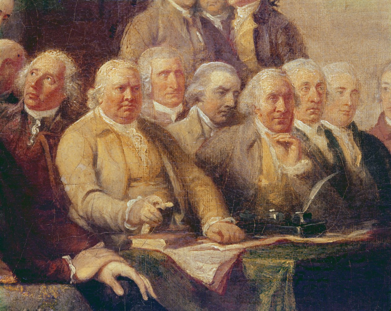 Drafting the Declaration of Independence, 28th June 1776, c.1817 (detail of 702745) od John Trumbull