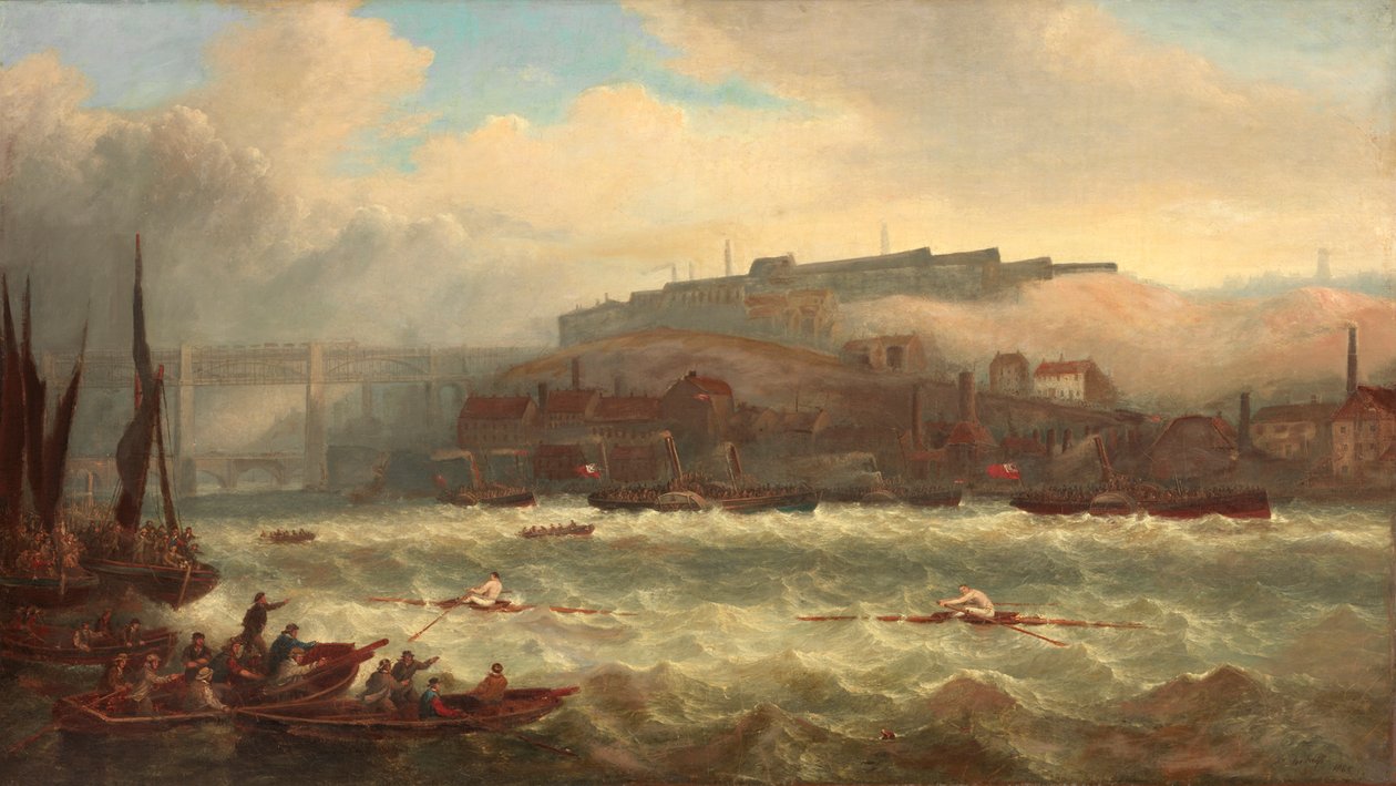 Cooper versus Chambers, Závod na Tyne, 1865 od John Warkup Swift