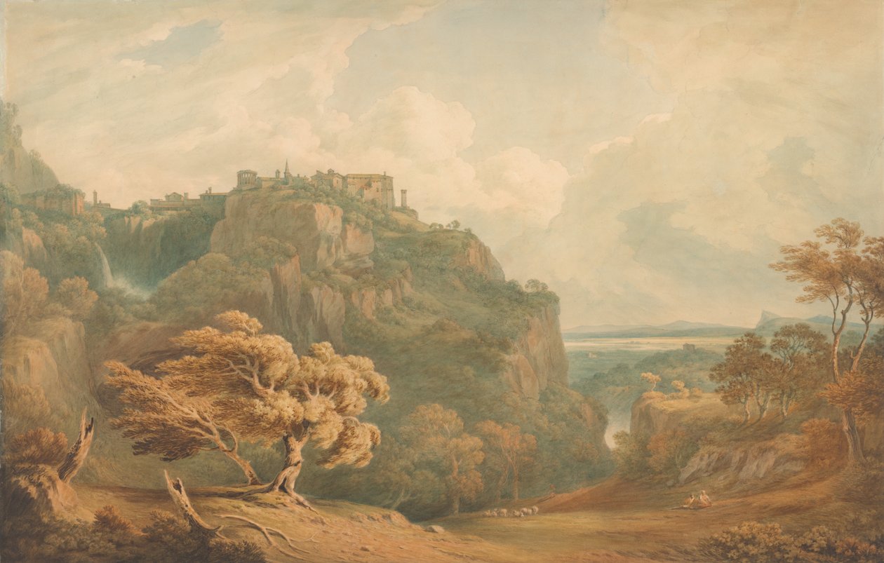 Pohled na Tivoli při pohledu do Říma od John Warwick Smith