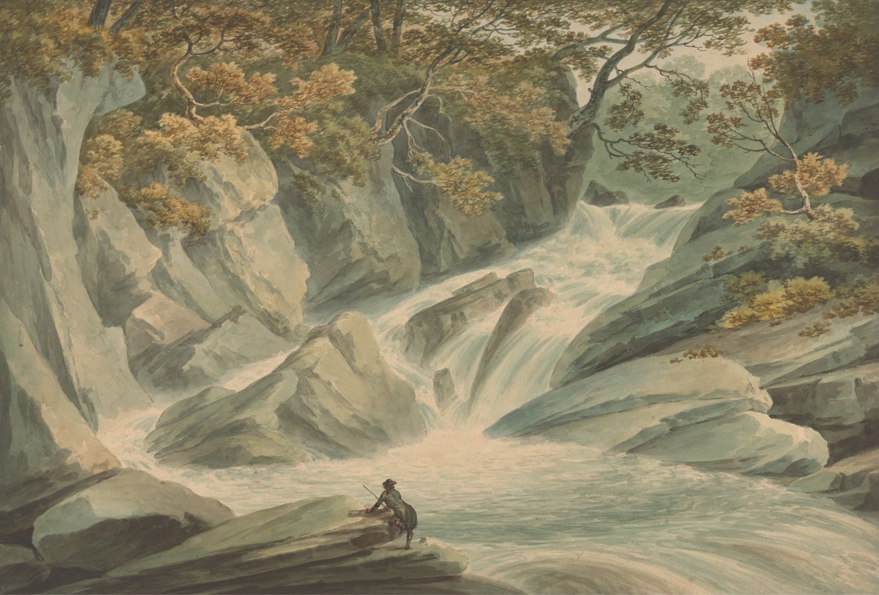Hafod- horní část kaskády od John Warwick Smith