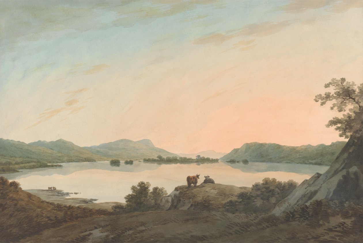 Jezero Windermere z Calgarthu s Belle Isle od John Warwick Smith