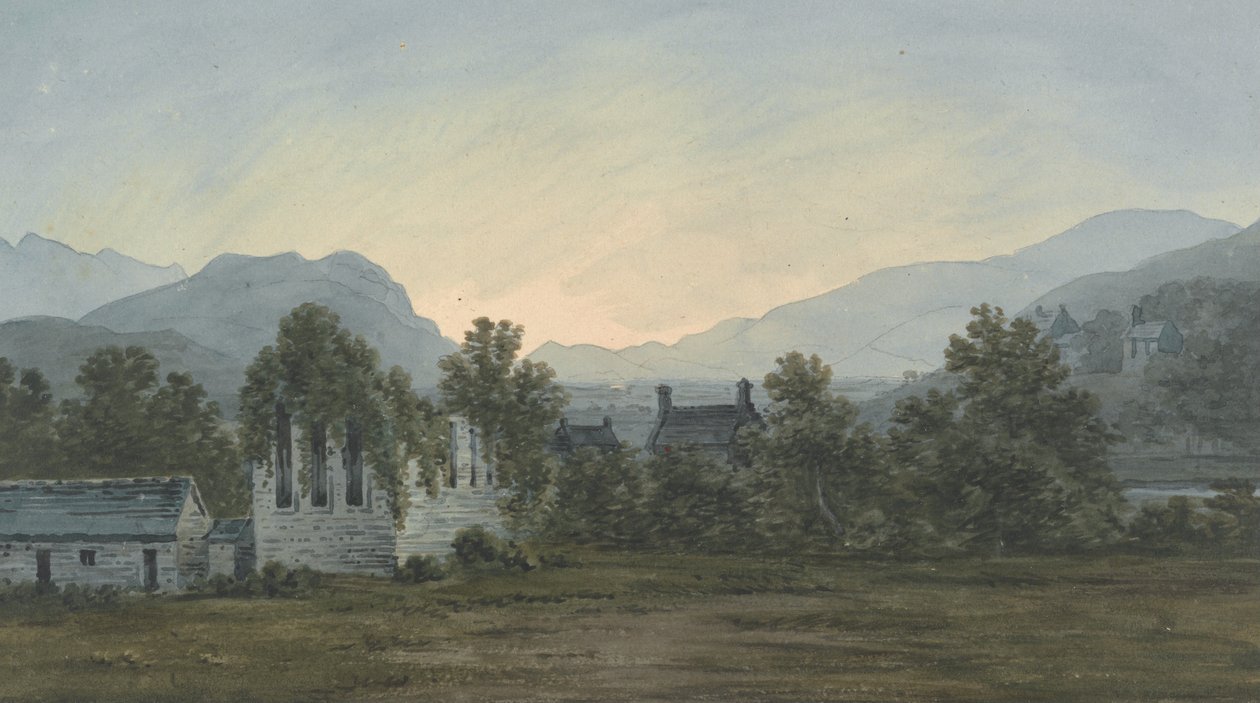 Ruiny opatství Cymmer na řece Maw od John Warwick Smith