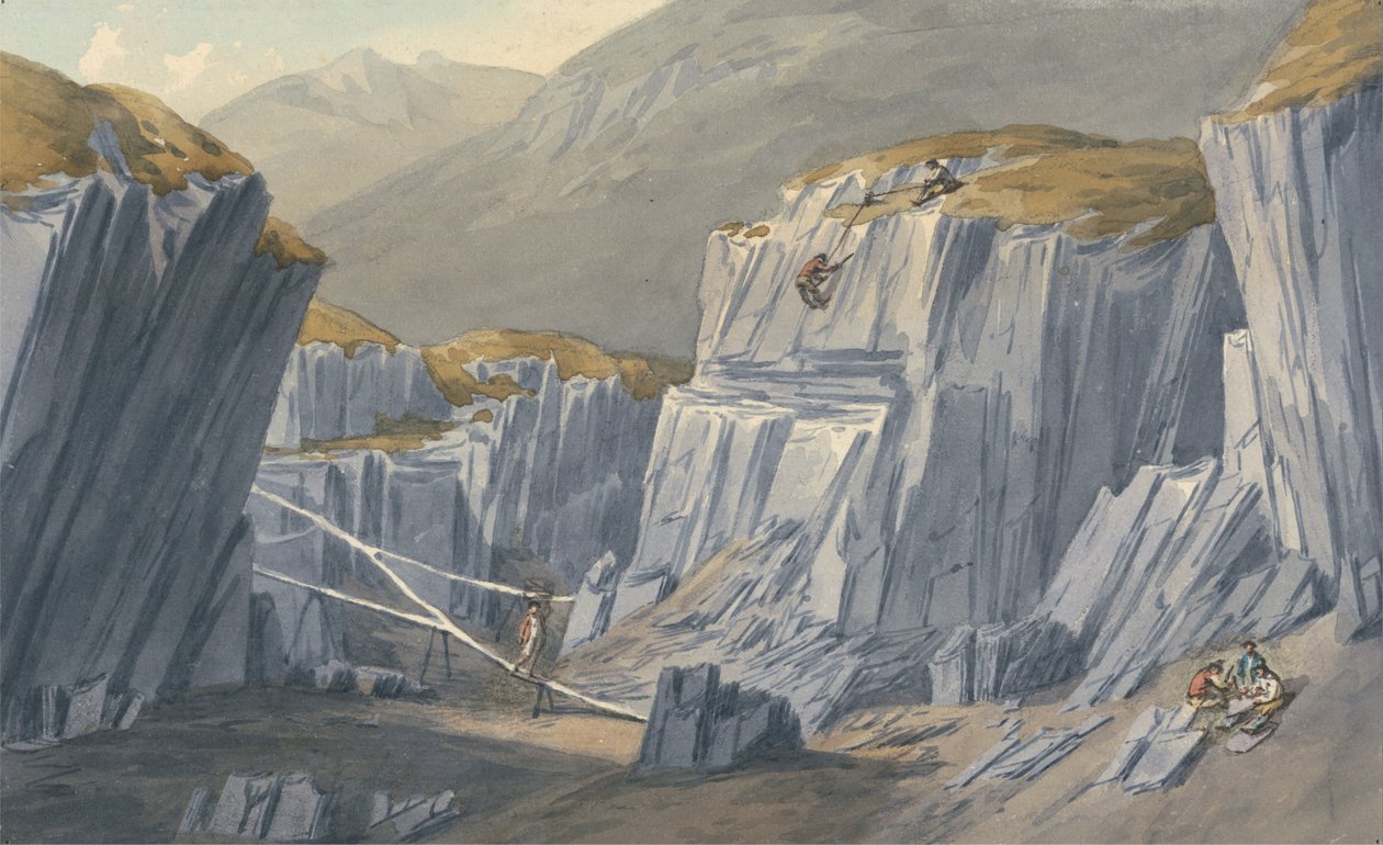 Břidlicové lomy v Bron Llwyd od John Warwick Smith