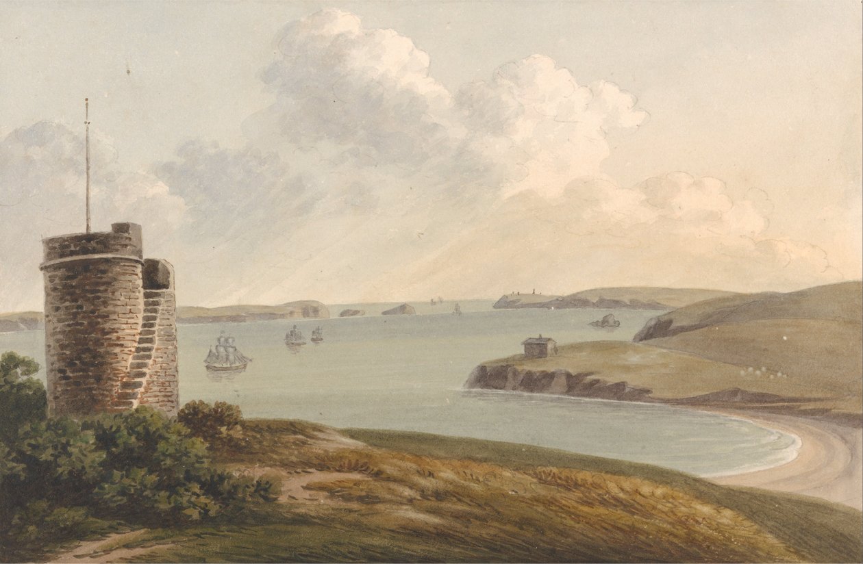 Pohled z Vidette poblíž Hakinu na Signal Hill, Look Beyond Nangle Point a Thorn Island ...., P ... od John Warwick Smith