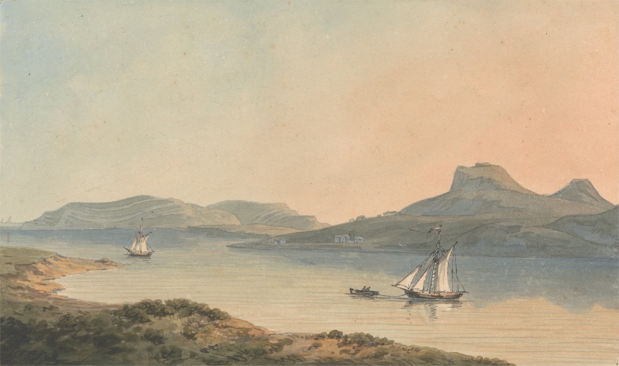 Pohled na raný hrad Diganwy od John Warwick Smith