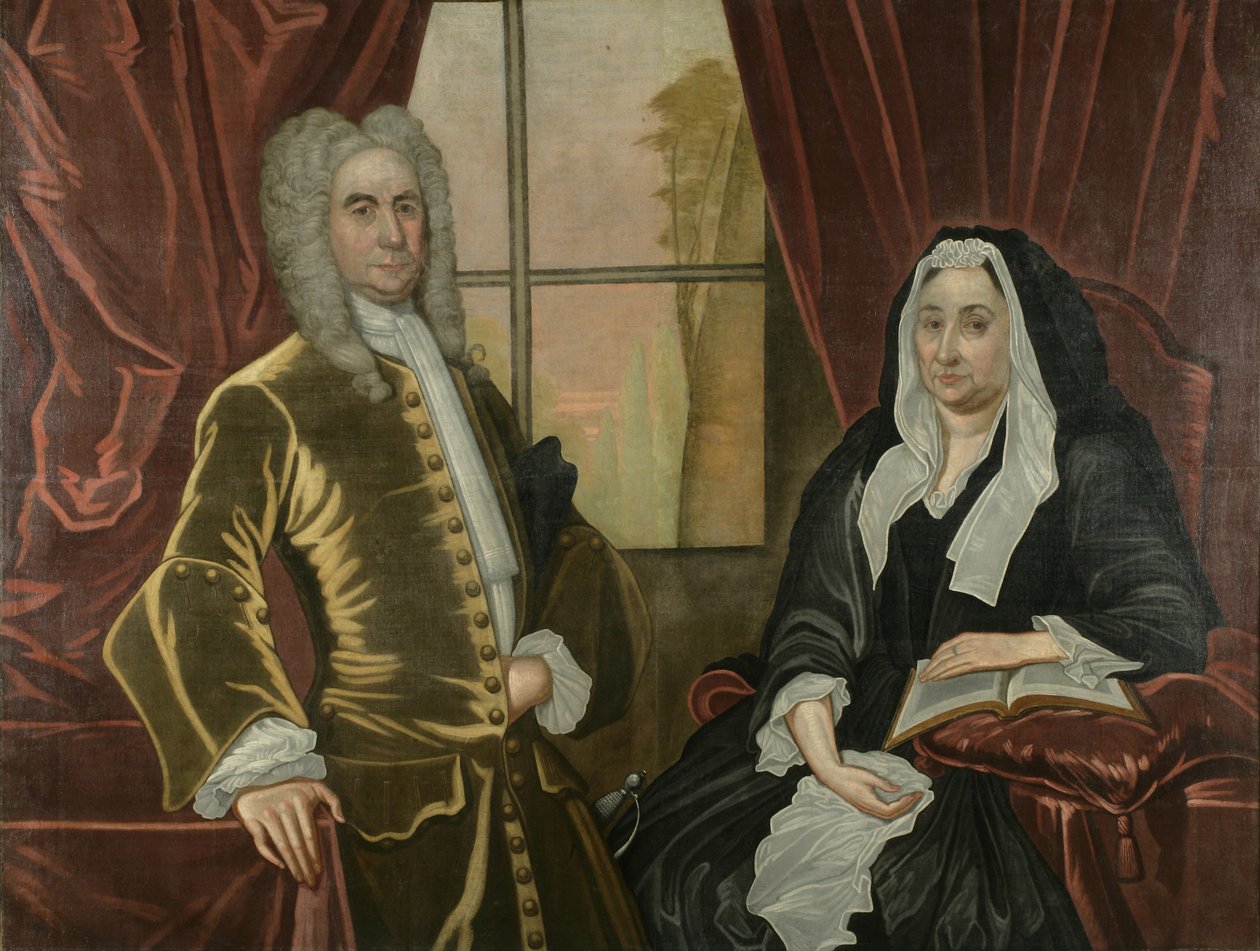 Kapitán a paní Johannes Schuylerovi, kolem 1725-35 olej na plátně od John Watson