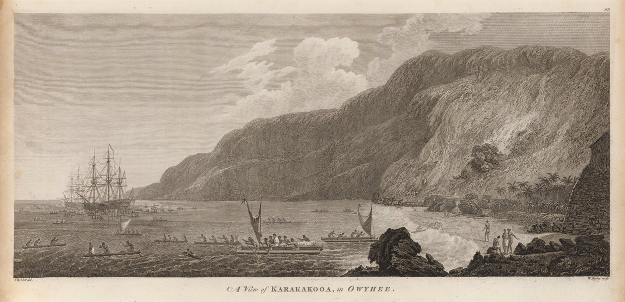 Pohled na Karakokooa v Owyhee. od John Webber