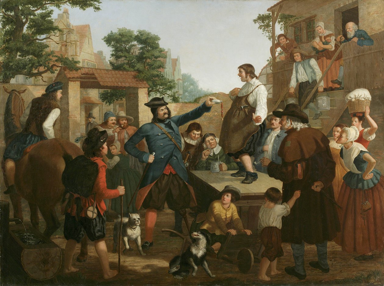 Peter Stuyvesant a švec, kolem roku 1850 od John Whetten Ehninger