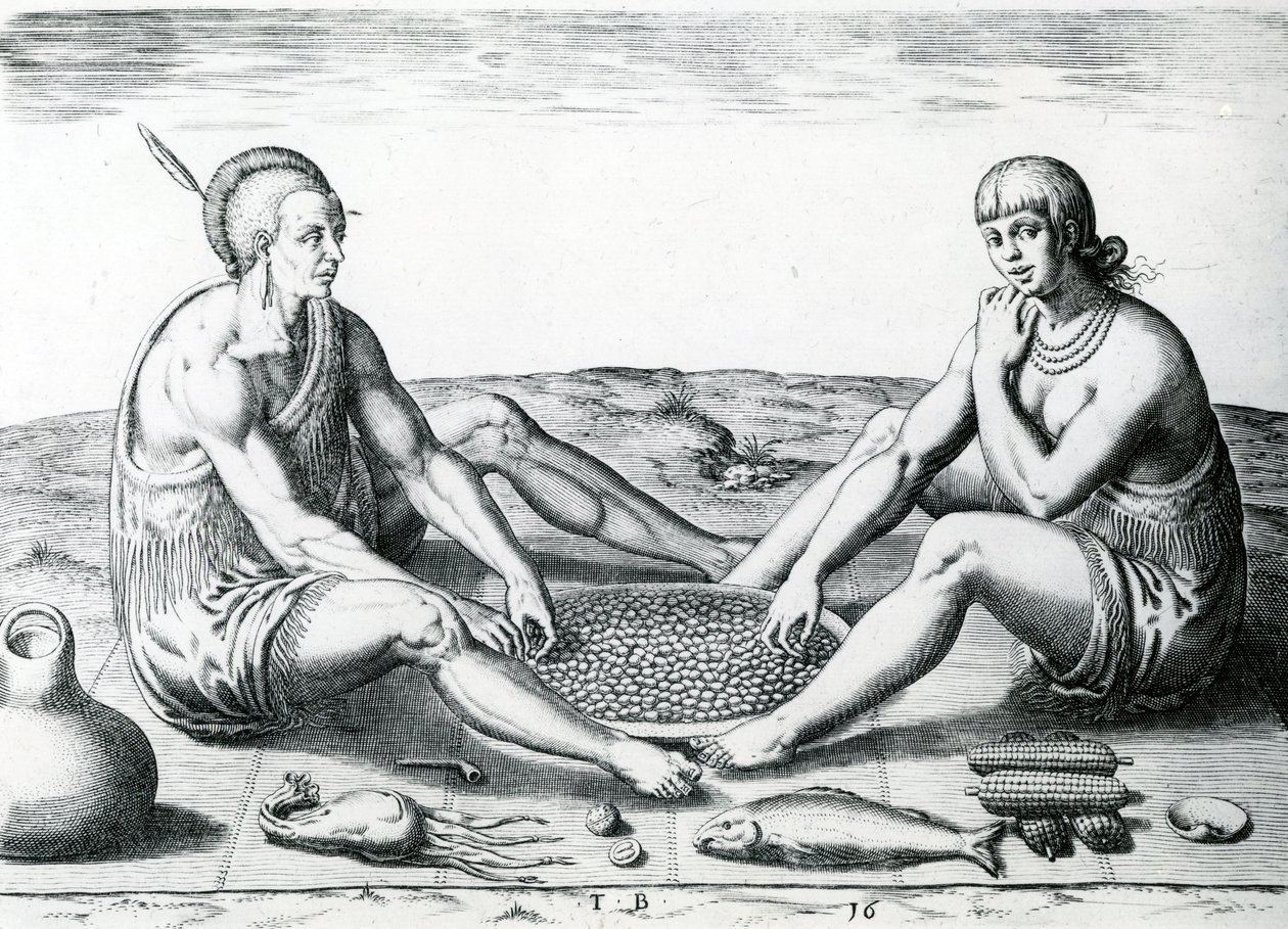 Jejich posezení u masa, 1590 od John White