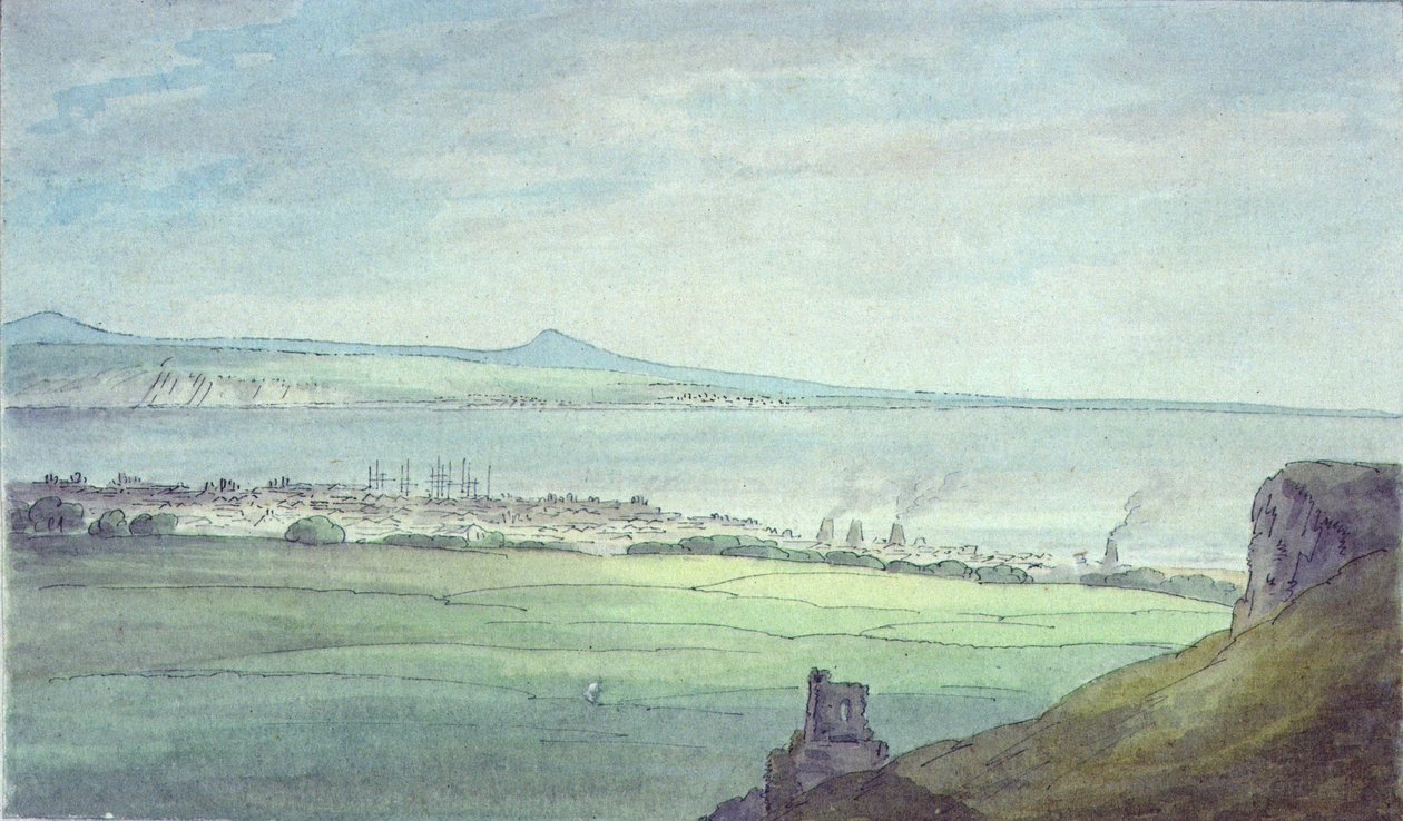 Leith, s Kirkaldy na pobřeží Fifeshire (akvarel) od John White Abbott