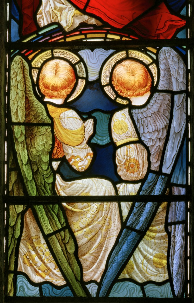 Andělé, Te Deum, východní okno, cca 1888 od John William Brown