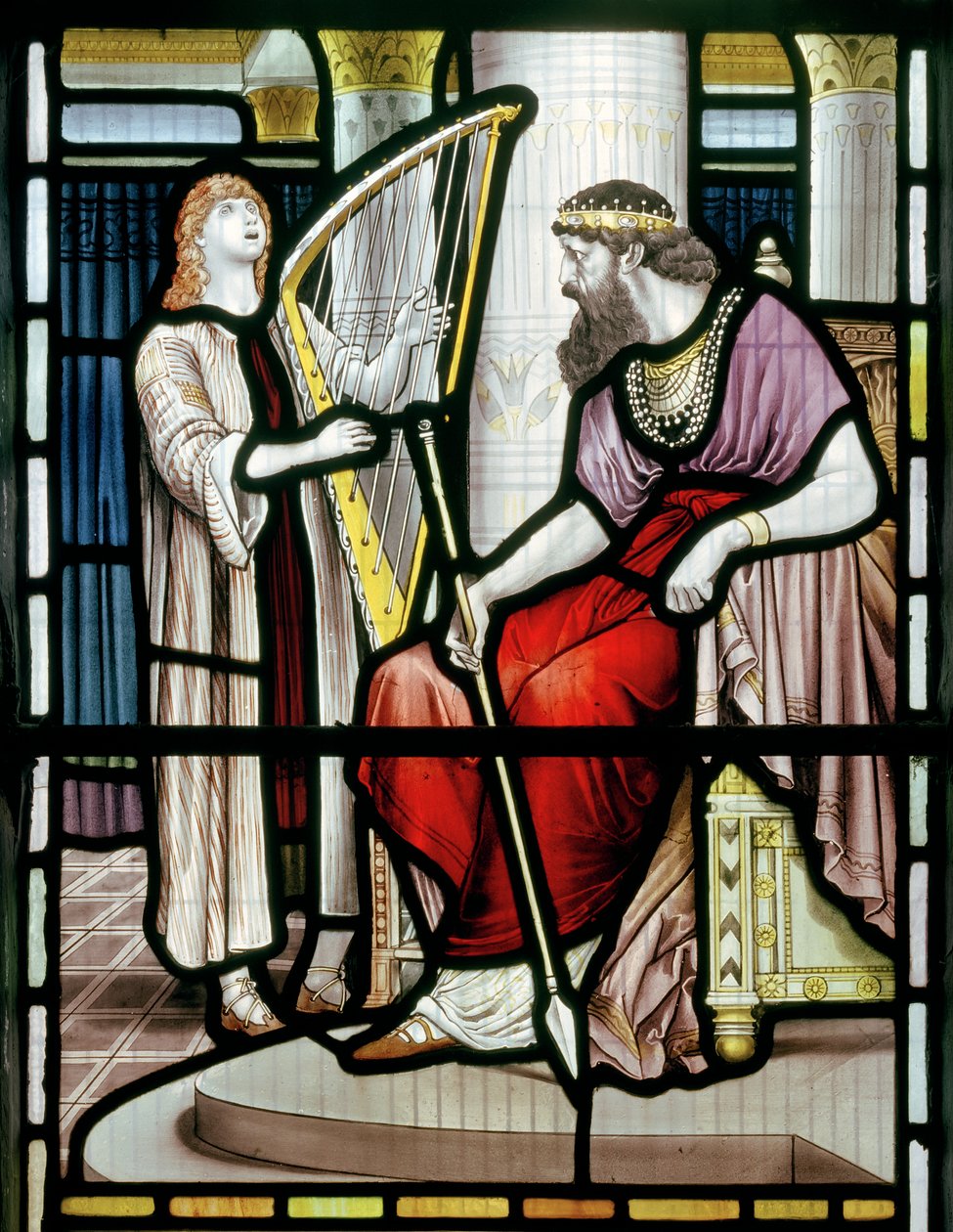 David a král Saul, kolem roku 1891 od John William Brown