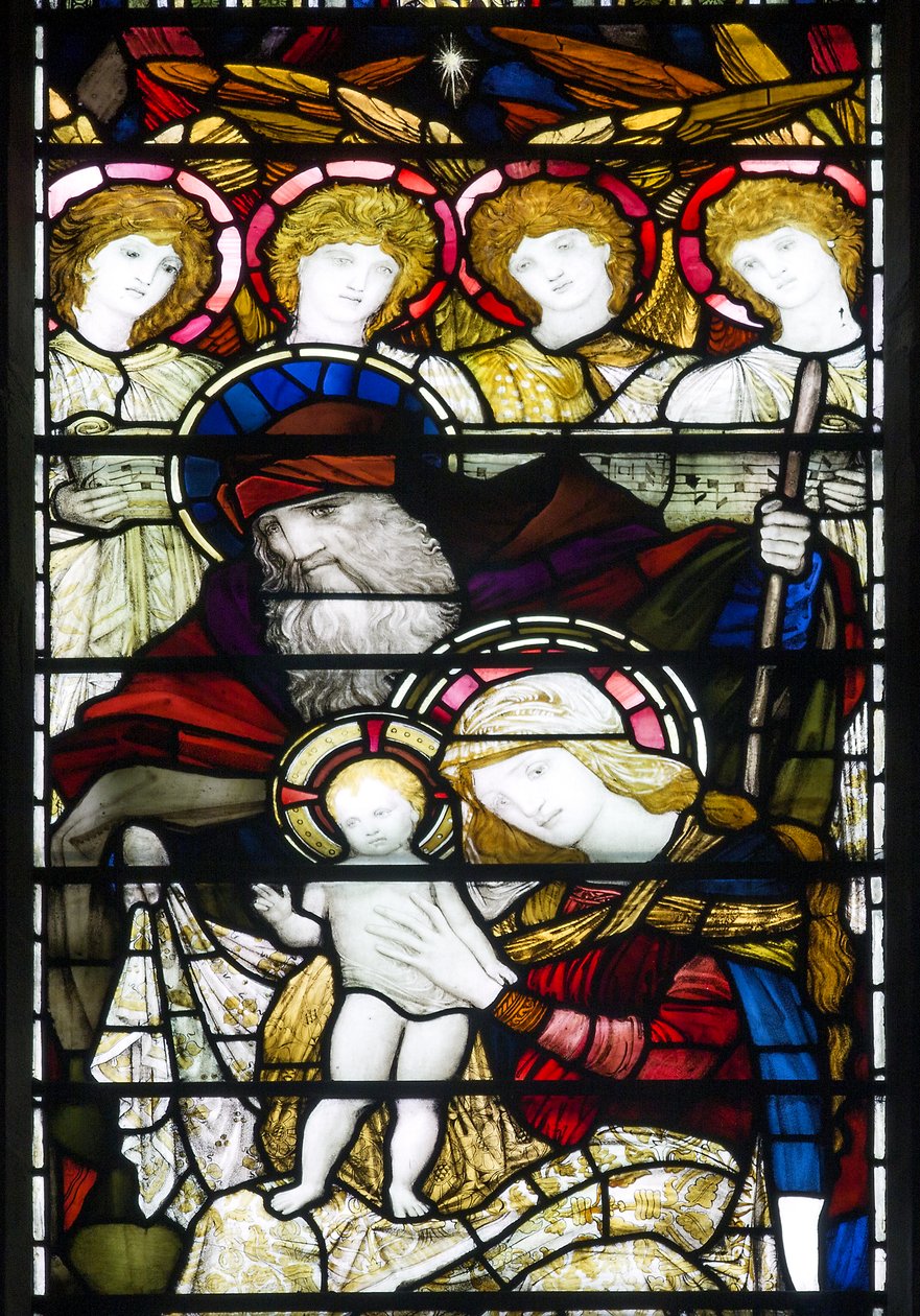 Jesmond, St George, Gateshead Stained Glass Co, John William Brown (1842-1928), Narození Páně, 1888 od John William Brown