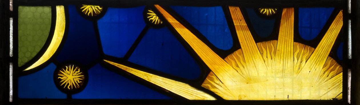 Sun & Moon, Creation, Te Deum, East Window, c.1888 od John William Brown