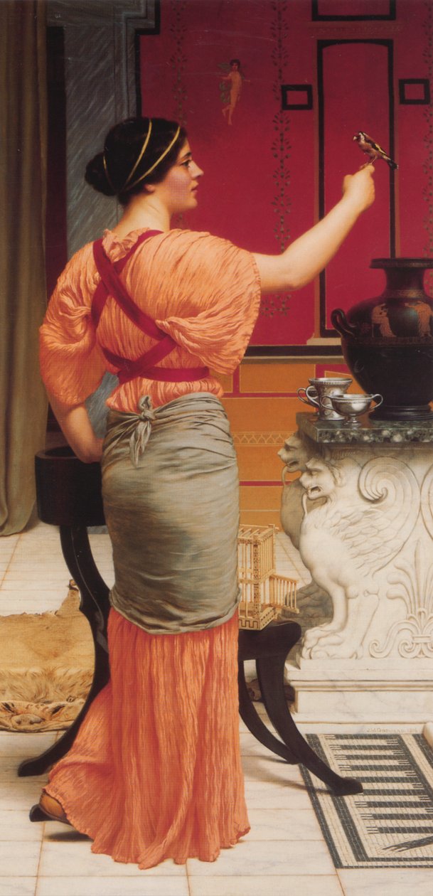 Lesbia se svým Vrabcem od John William Godward
