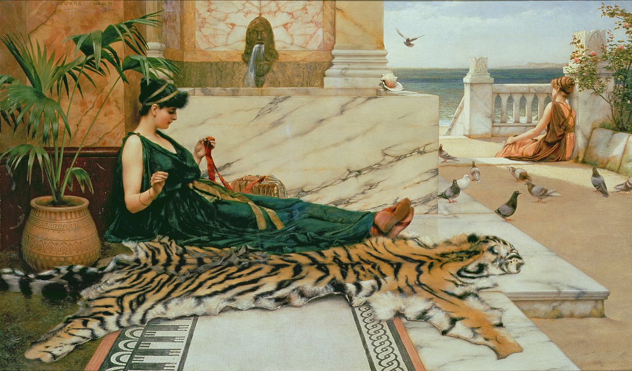 Tygří kůže, kolem roku 1895 od John William Godward