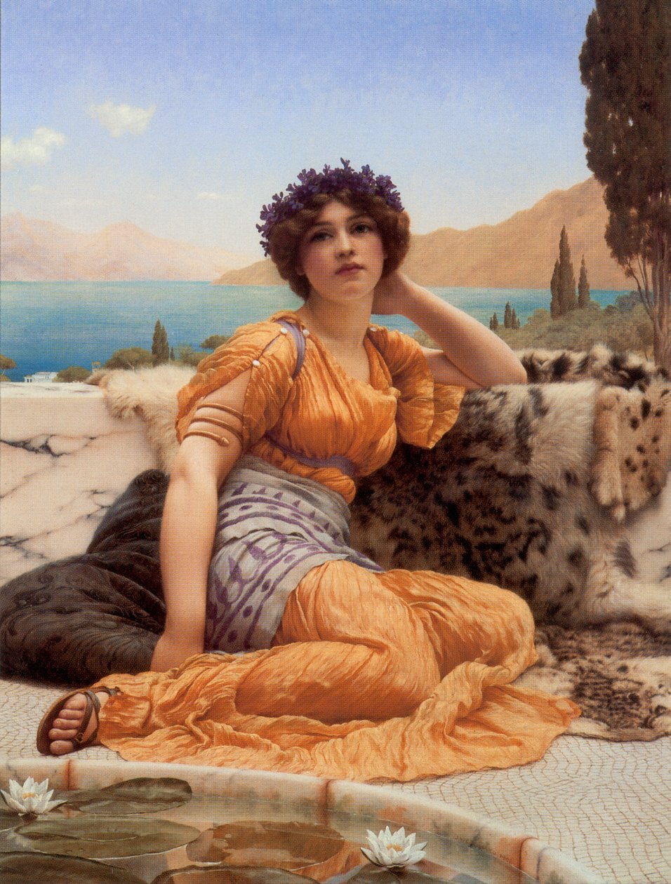 S Violets Wreathed a Robe of Saffron Hue od John William Godward