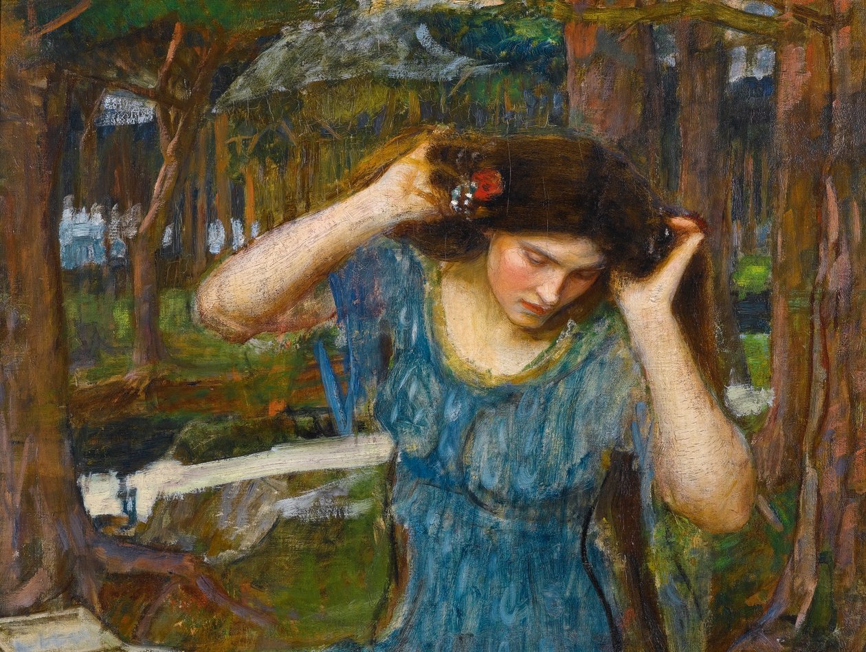 Marná Lamorna, studie pro Lamiu od John William Waterhouse