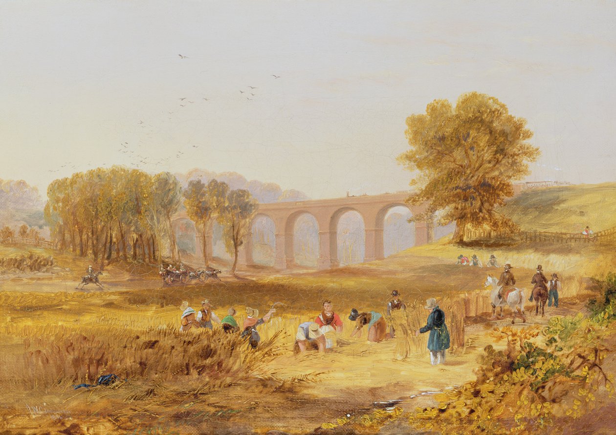 Corby Viaduct, Newcastle and Carlisle Railway, 1836 od John Wilson Carmichael