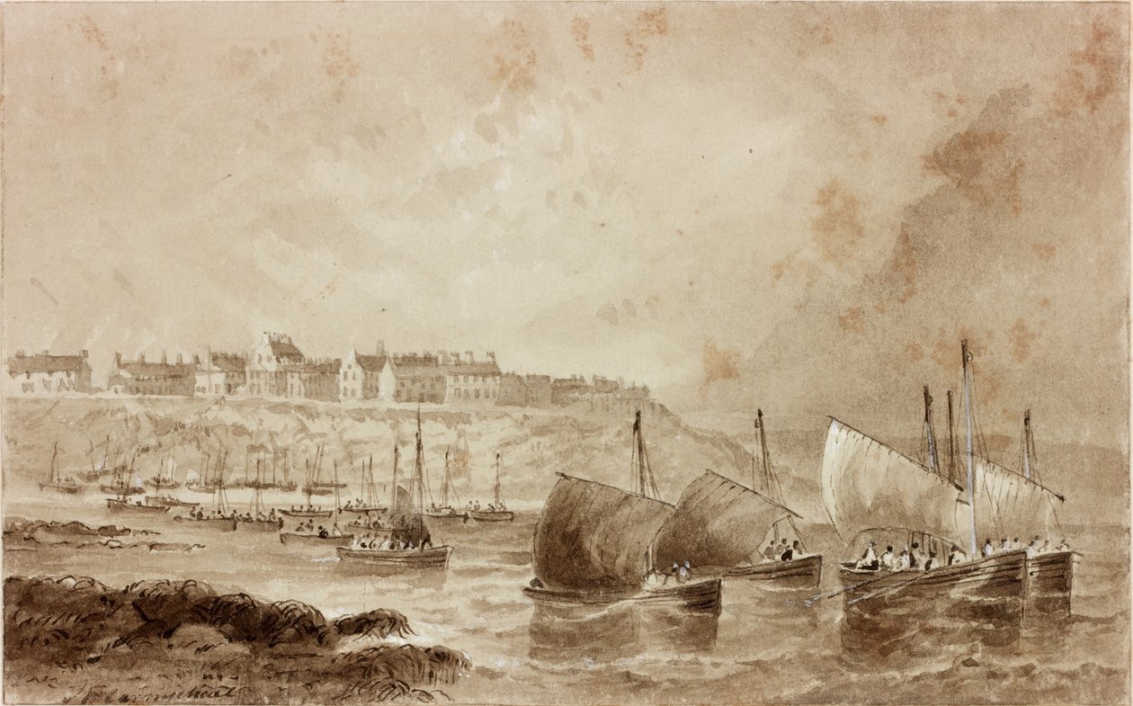 Cullercoats (inkoust (sépie) na papíře) od John Wilson Carmichael