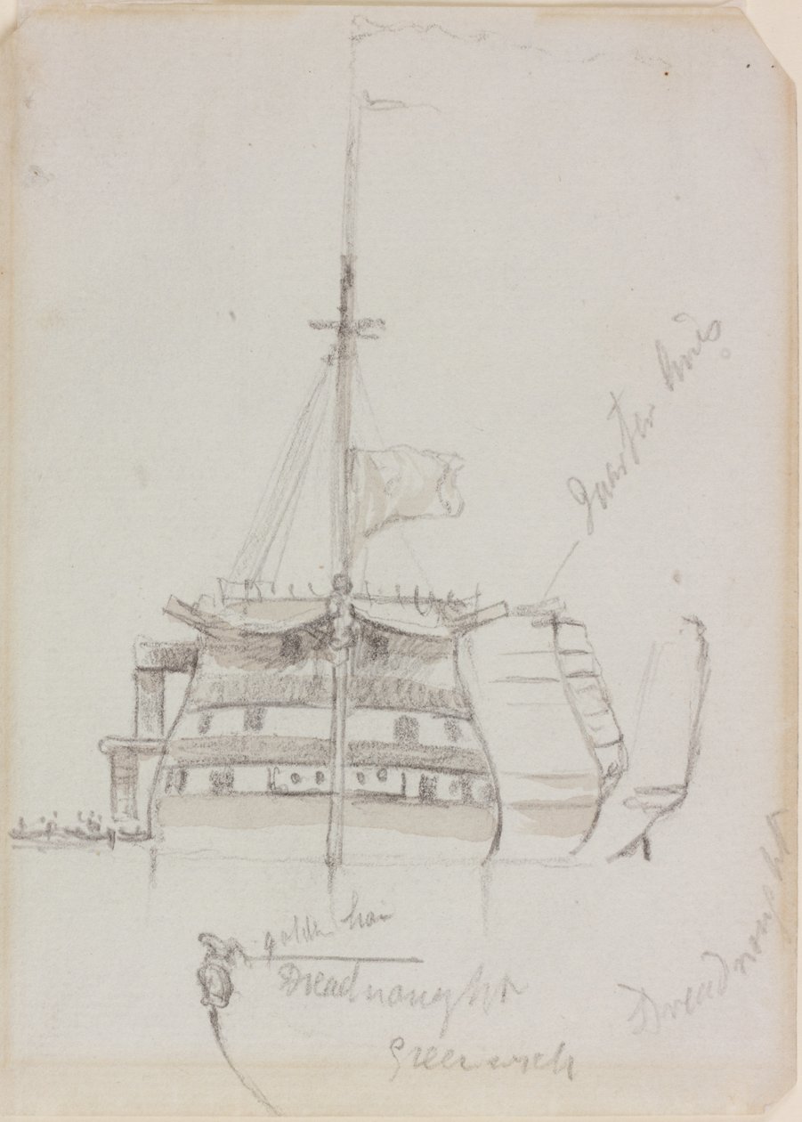 Dreadnought (inkoust (hnědý) a tužka na papíře) od John Wilson Carmichael
