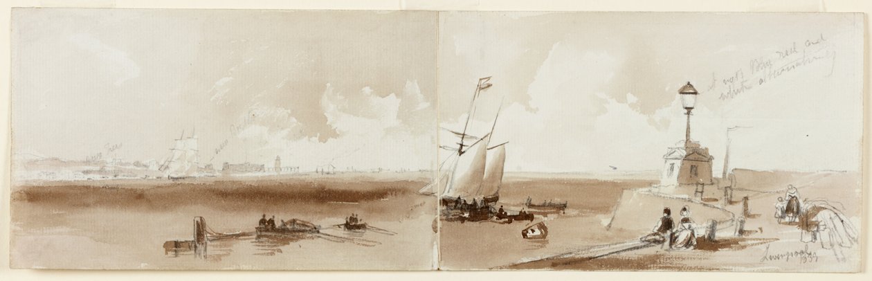 Liverpool (tužka a akvarel na papíře (dva kusy)) od John Wilson Carmichael
