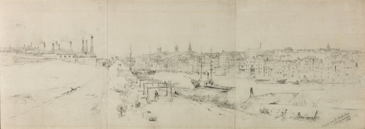 Newcastle z jižního pobřeží (tužka na papíře (šest kusů na papíře)) od John Wilson Carmichael