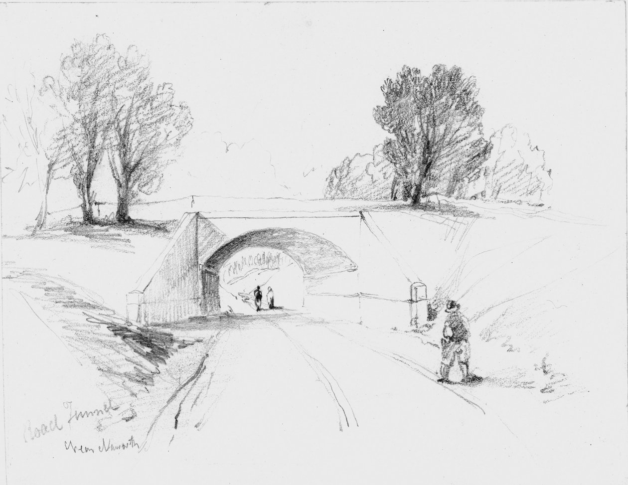 Silniční tunel poblíž Naworth, 1836 od John Wilson Carmichael