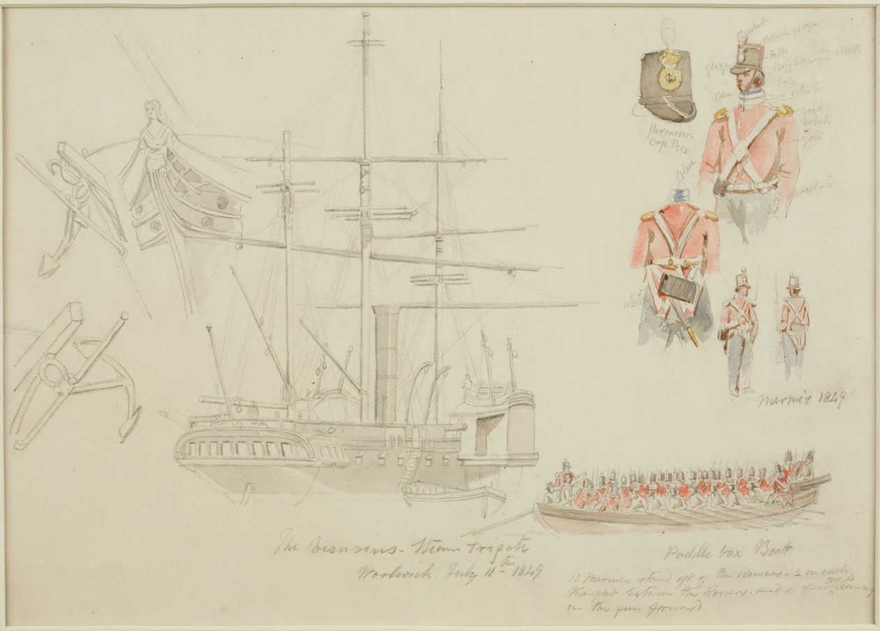 Studie ve Woolwichi (tužka a akvarel na papíře) od John Wilson Carmichael