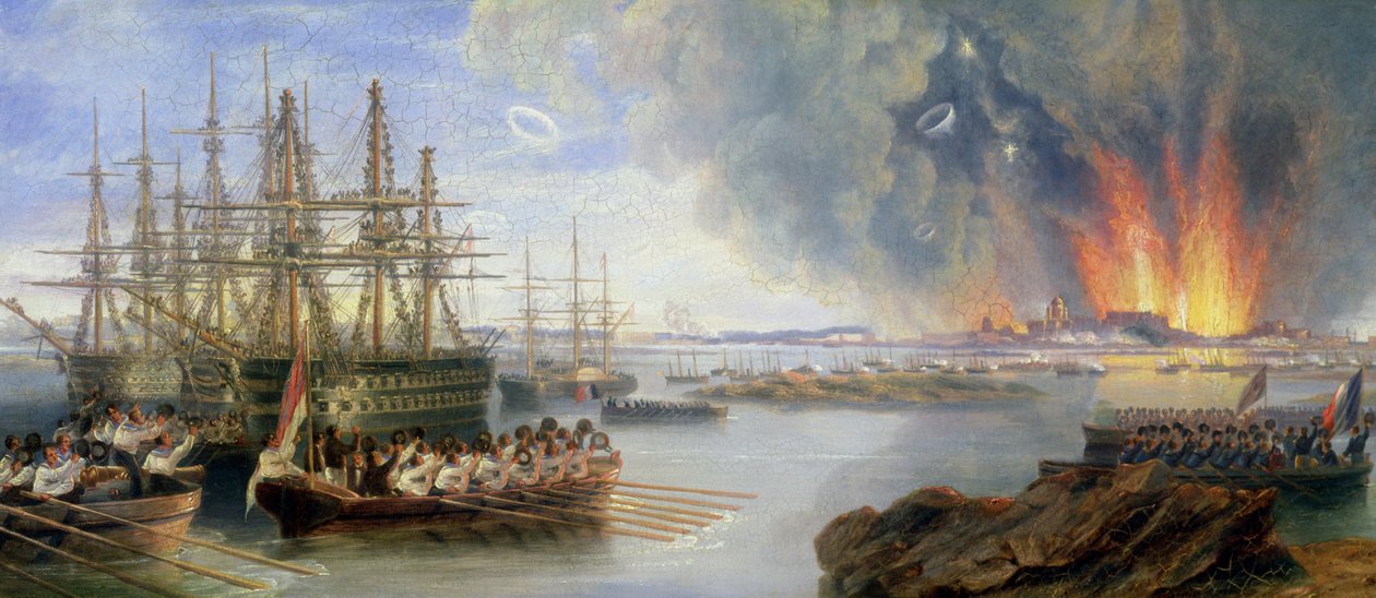 Bombardování Sebastopolu, 1858 od John Wilson Carmichael