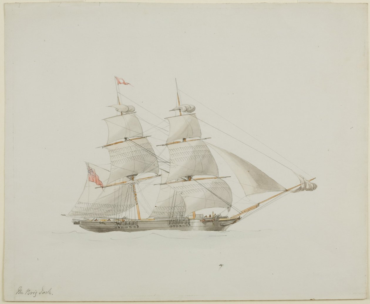 The Brig Jack (tužka a akvarel na papíře) od John Wilson Carmichael