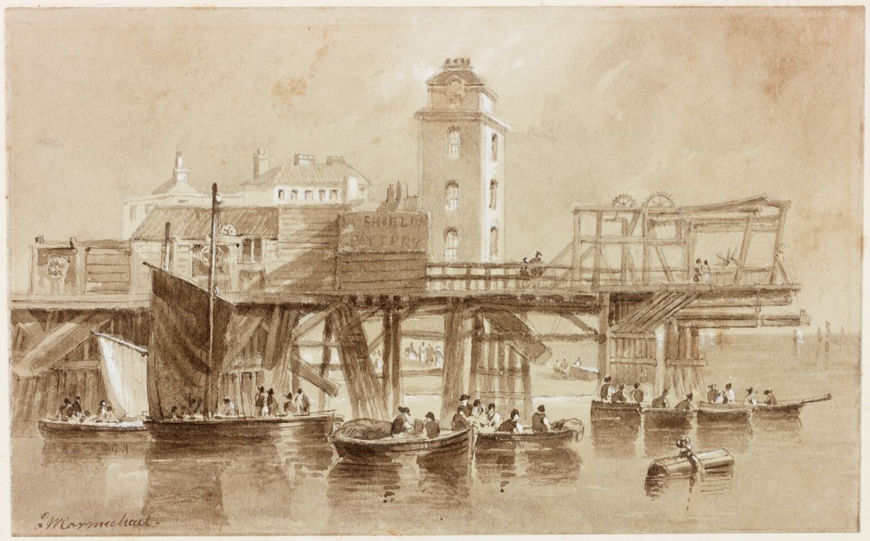 The Low Light, North Shields (pero, inkoust a tužka na papíře) od John Wilson Carmichael