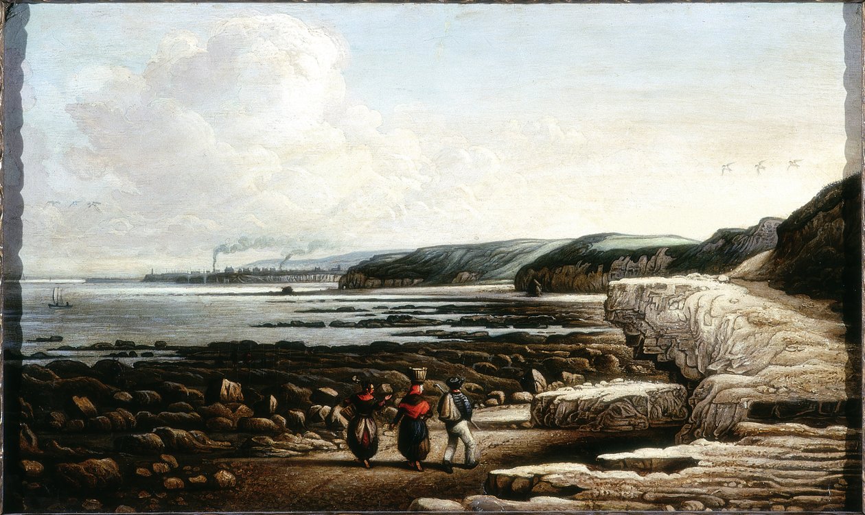 Pobřežní scéna, Cullercoats (olej a tužka na kartě) od John Wilson Ewbank
