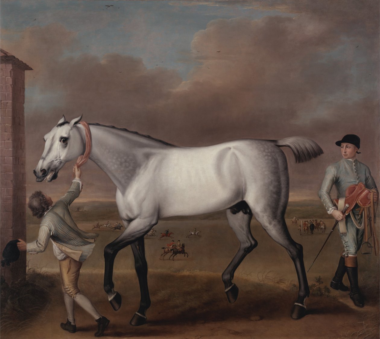 The Duke of Hamiltons Grey Racehorse, Victorious, at Newmarket od John Wootton