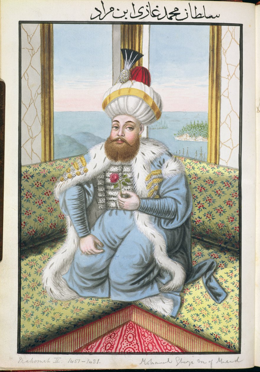 Mehmed II (1432-81) nazvaný ‚Fatih‘, dobyvatel, ze ‚Série portrétů tureckých císařů‘, 1808 od John Young