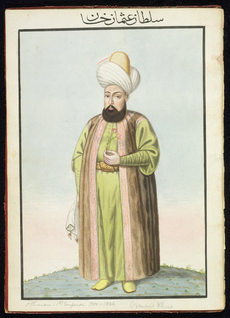Othman (Osman) I (1259-1326), zakladatel Osmanské říše, sultán 1299-1326, z „Série portrétů císařů Turecka“, 1808 od John Young