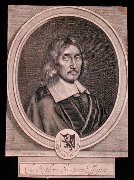 Portrét Christophera Simpsona (asi 1605-69) (rytina) od John (after) Carwarden