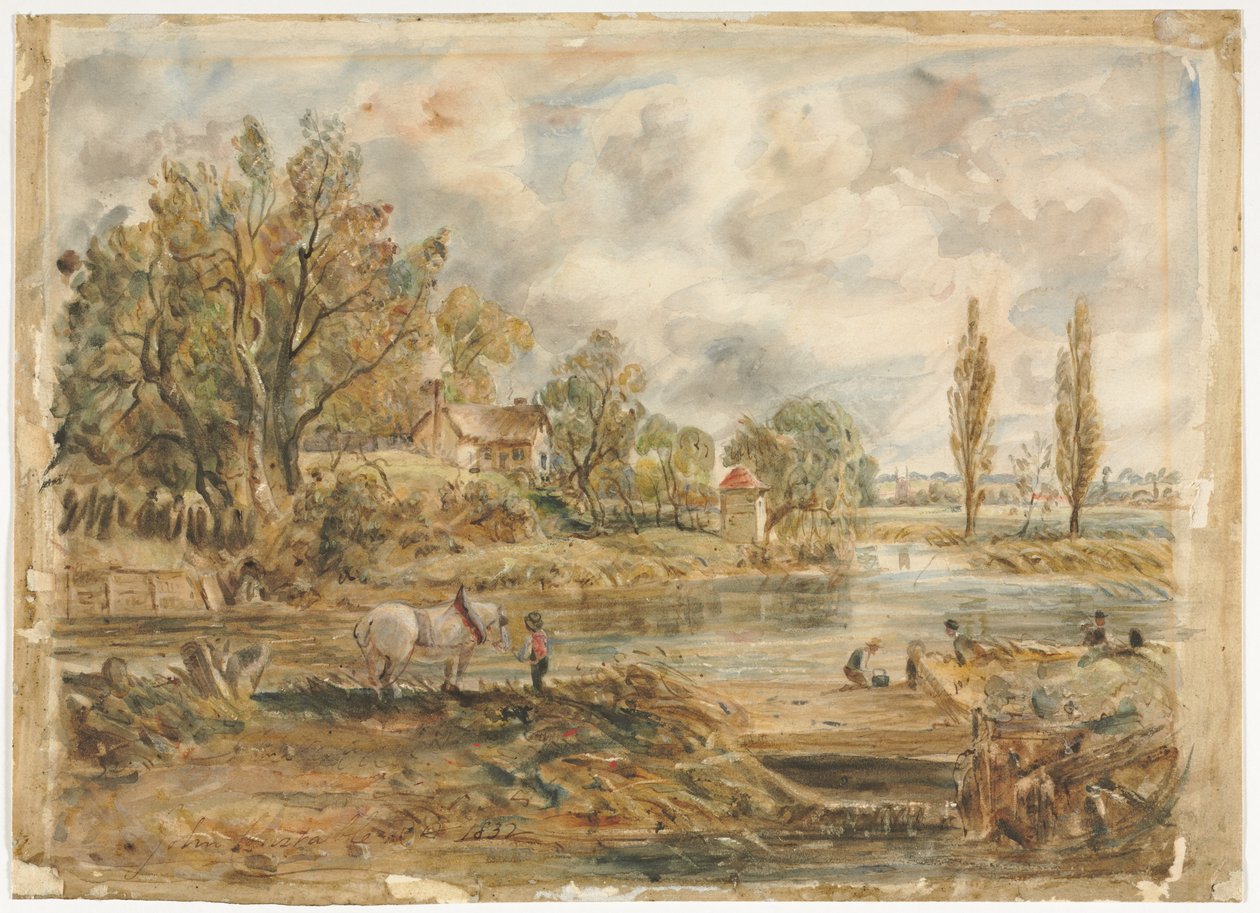 Bílý kůň (akvarel) od John (after) Constable