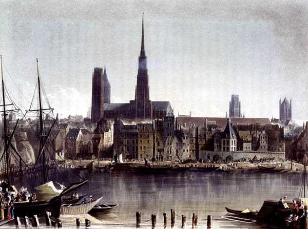 Pohled na Rouen, z 