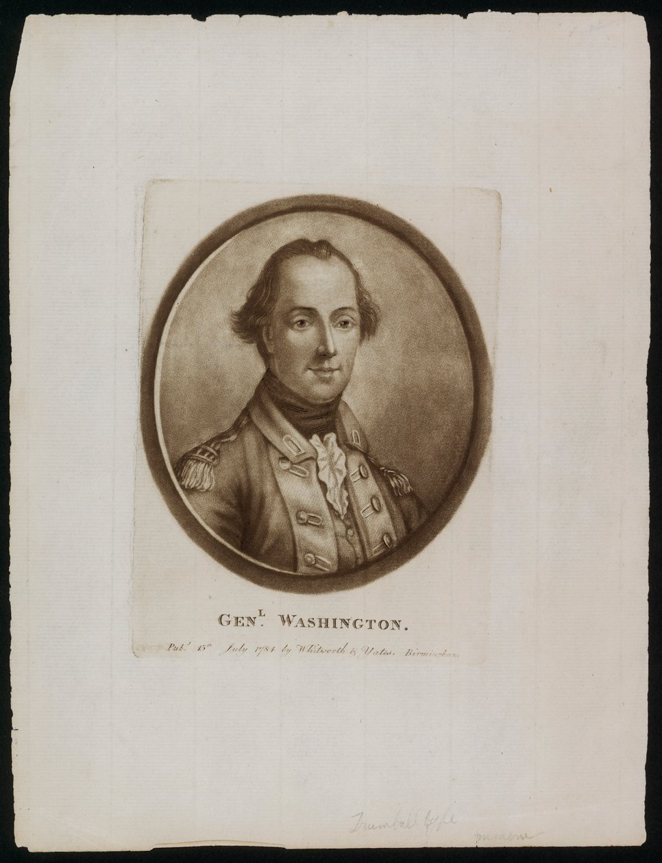 Portrét generála [George] Washingtona (rytina) od John (after) Trumbull