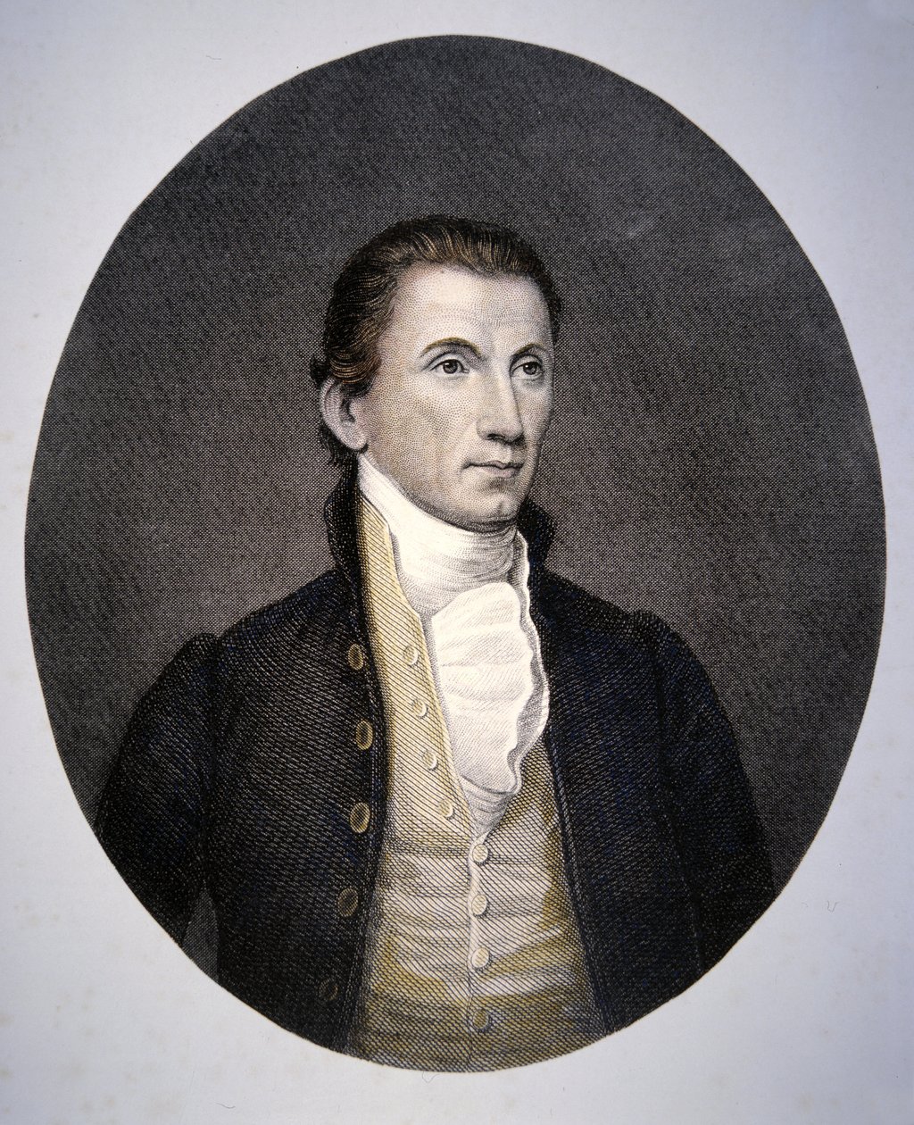 James Monroe (1758-1831) rytý Asher Brown Durand (1796-1886) (barevná rytina) od John (after) Vanderlyn