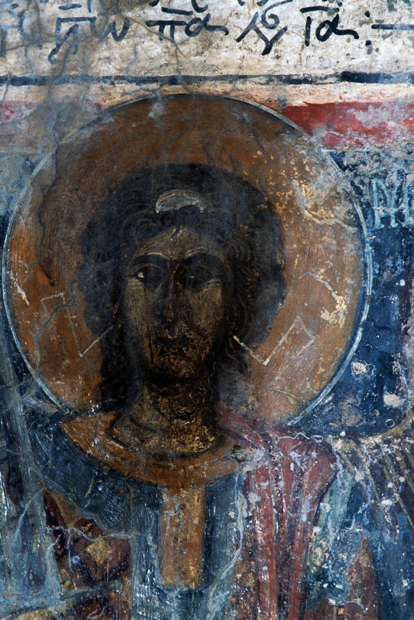 Kristus, freska v kostele Agia Paraskevi, Voutas, Kréta, Řecko (foto) od Walter Charles Mills