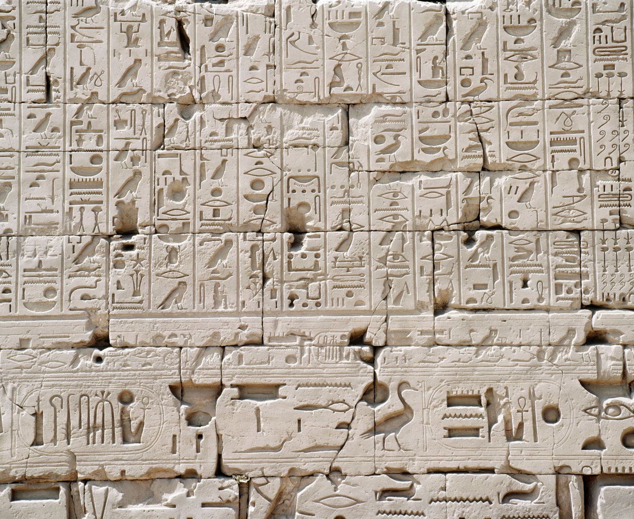 Egypt, Guvernorát Luxor, Karnak, Velký Amonův chrám, Velká sloupová síň, Detail vnější zdi od Walter Charles Mills