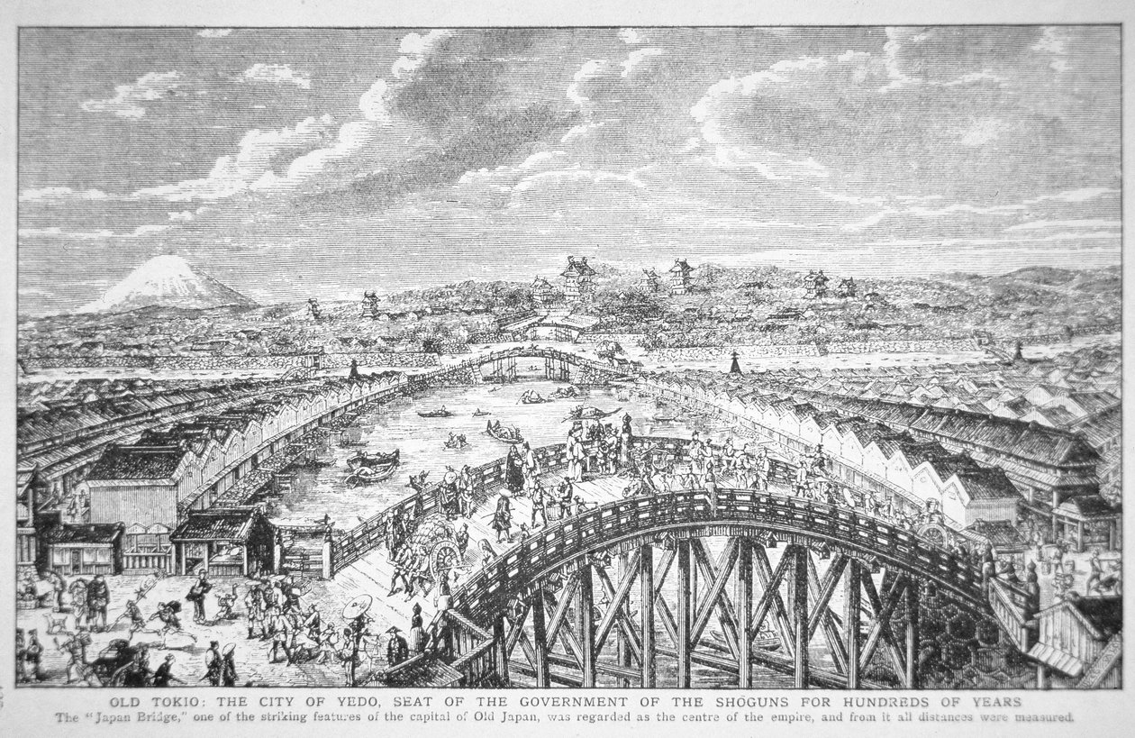 Staré Tokio: město Edo (litho) od Walter Charles Mills