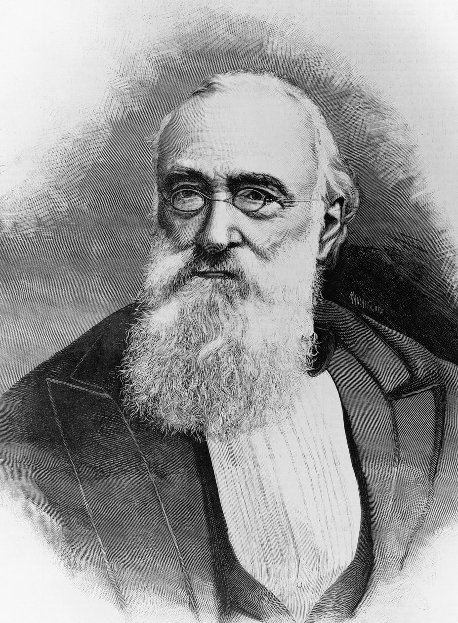 Portrét Agostina Depretise (1813-1887), italského státníka a předsedy vlády Italského království, rytina po fotografii od Michele Schemboche (aktivní 1856-cca 1906) od Walter Charles Mills