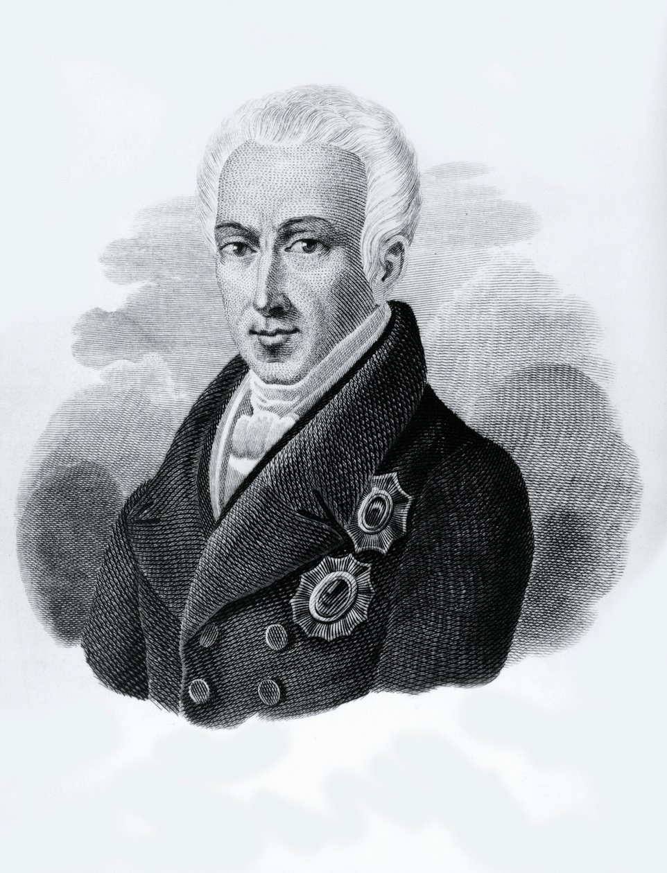 Portrét hraběte Ioannise Antoniose Kapodistriase (1776-1831), prezidenta Řecké republiky v letech 1828 až 1831, rytina od Walter Charles Mills