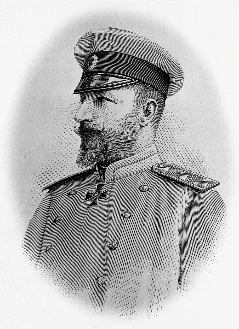 Portrét Ferdinanda I. (1861-1948), cara Bulharska, rytina od Walter Charles Mills