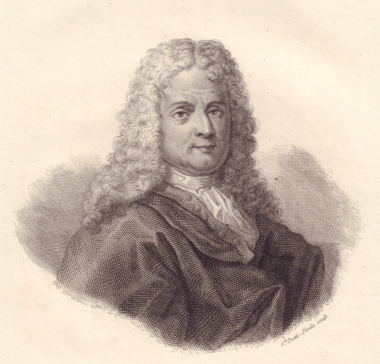 Portrét italského matematika Jacopa Riccatiho (1676-1754), mědirytina Caterina Piotti-Pirola od Walter Charles Mills